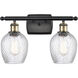 Ballston Salina 2 Light 16 inch Black Antique Brass Bath Vanity Light Wall Light, Ballston