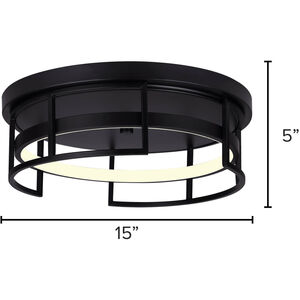 Amora LED 15 inch Matte Black Flush Mount Ceiling Light
