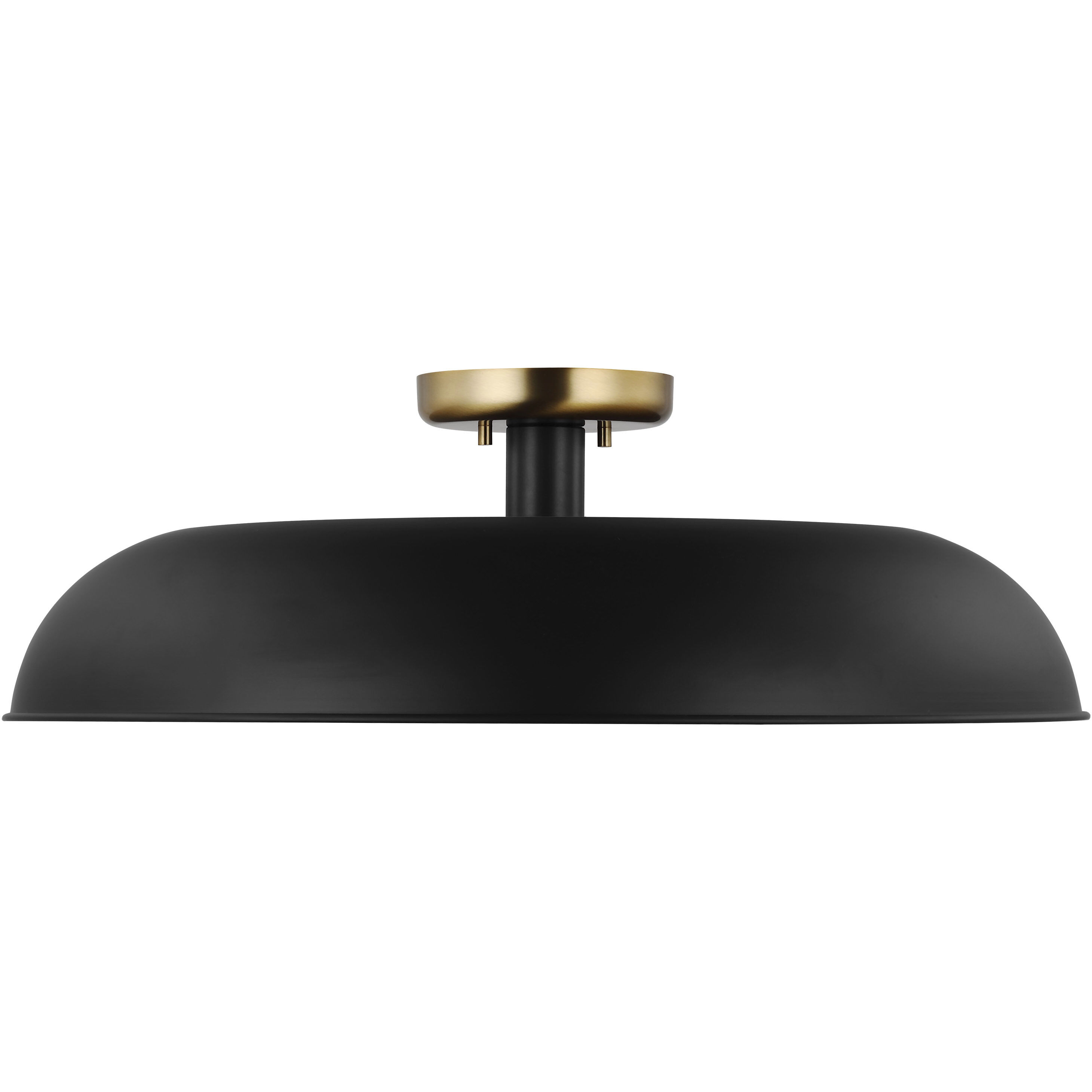 Colony 1 Light 24 inch Matte Black/Burnished Brass Semi Flush Ceiling Light