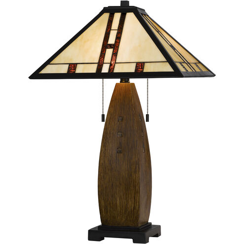 3106 Tiffany 26 inch 60.00 watt Oak Table Lamp Portable Light