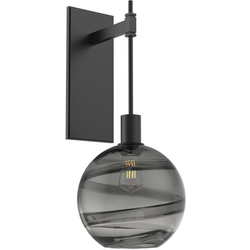 Terra 1 Light 9 inch Matte Black Indoor Sconce Wall Light in Terra Smoke, Tempo