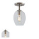 Grand Central 1 Light 6 inch Polished Nickel Flush Mount Ceiling Light