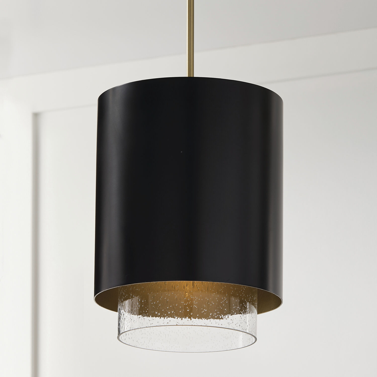 Weller 1 Light 11.5 inch Matte Brass and Black Pendant Ceiling Light