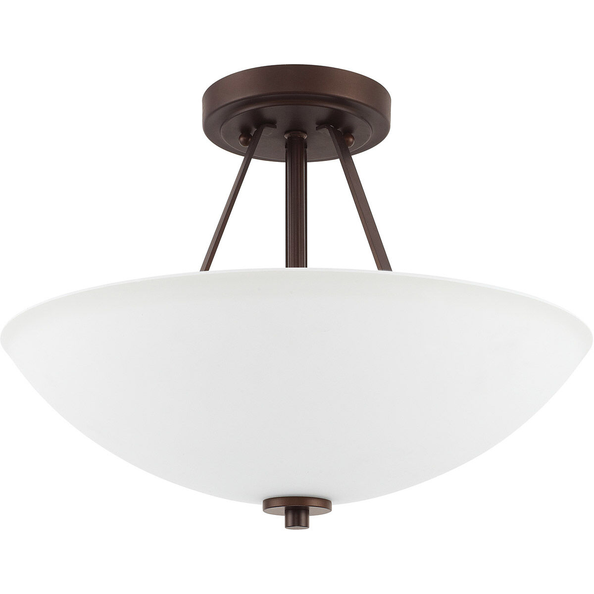 Elijah 2 Light 16 inch Bronze Semi-Flush Mount Ceiling Light