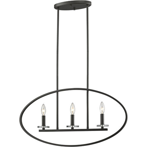 Verona 3 Light 28 inch Bronze Linear Chandelier Ceiling Light