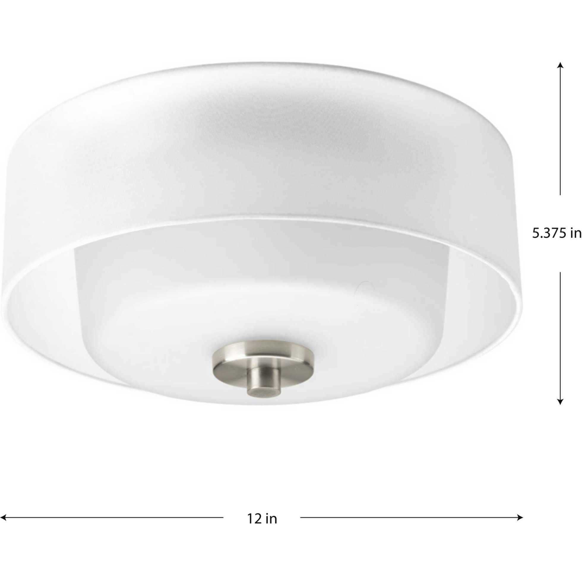 Gladden Pl 2 Light 12 inch Brushed Nickel Flush Mount Ceiling Light