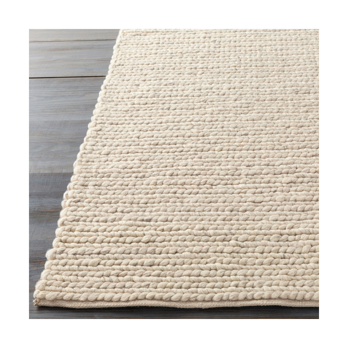 DeSoto 96 X 30 inch Cream/Dark Brown Rugs, Wool