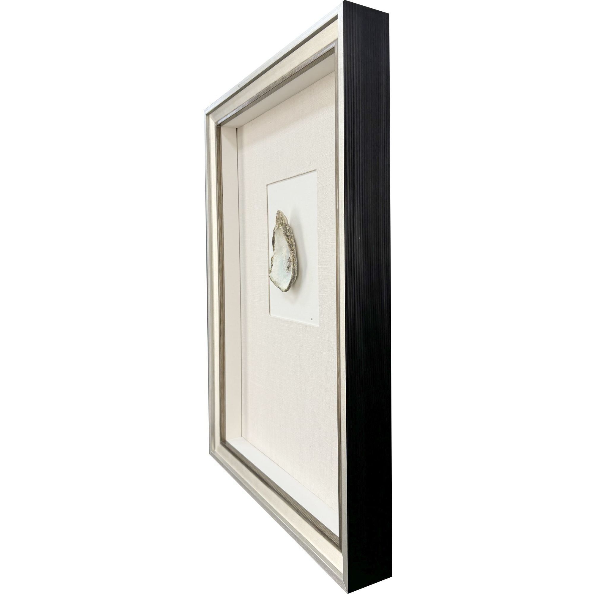 Oyster in Paradise Beige and Blue and Neutral and Turquoise Framed Art