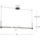 Cursive 54 inch Black Linear Pendant Ceiling Light