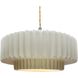 Radiance Collection - Pleated Tier Pendant Ceiling Light in Brushed Nickel, Replaceable Bulb, Beige Twist Cord, Matte White, 16.25W x 6H, Form+Finish+Function