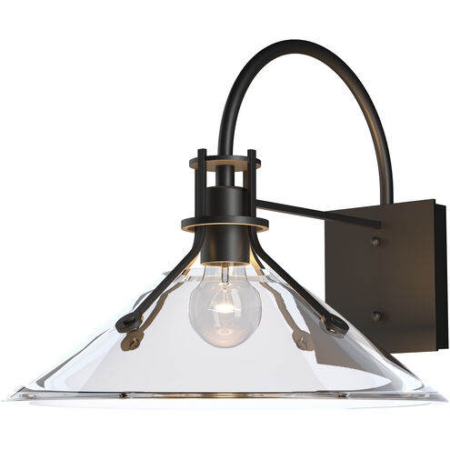 Henry 1 Light 12.9 inch Coastal Oil Rubbed Bronze Outdoor Sconce in Clear, Large