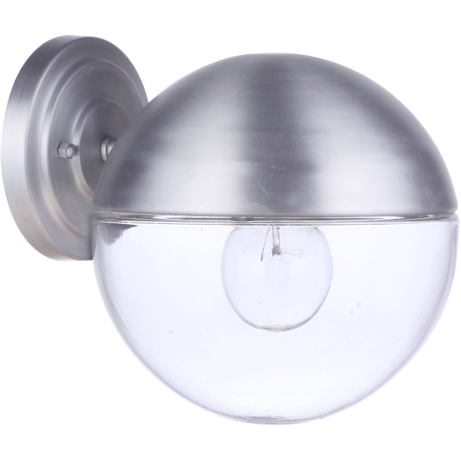 Evie Outdoor Wall Mount in Satin Aluminum, Medium