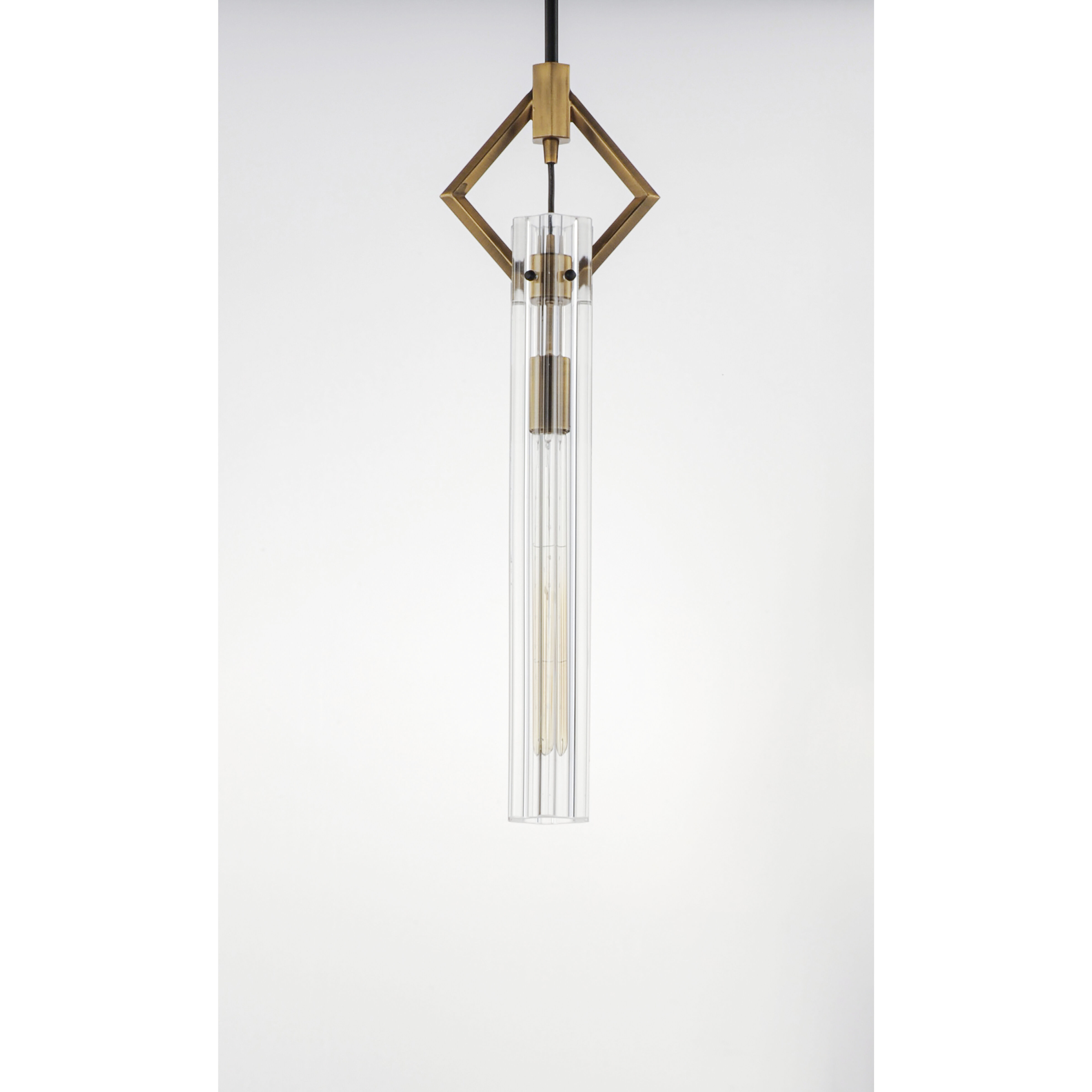 Flambeau 1 Light 3 inch Black/Antique Brass Single Pendant Ceiling Light