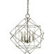 Etoile 4 Light 15 inch Mahogany Bronze with Antique Brass Mini Chandelier Ceiling Light in Mahogany Bronze/Antique Brass