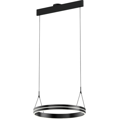 Athena 20 inch Satin Brushed Black Pendant Ceiling Light