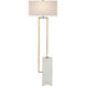 Beside 69 inch 150.00 watt White/Antique Brass Floor Lamp Portable Light