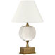 Meandro 17 inch 3 watt White and Antique Brass Table Lamp Portable Light