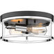 Canada 2 Light 12 inch Black & Chrome Flush Mount Ceiling Light