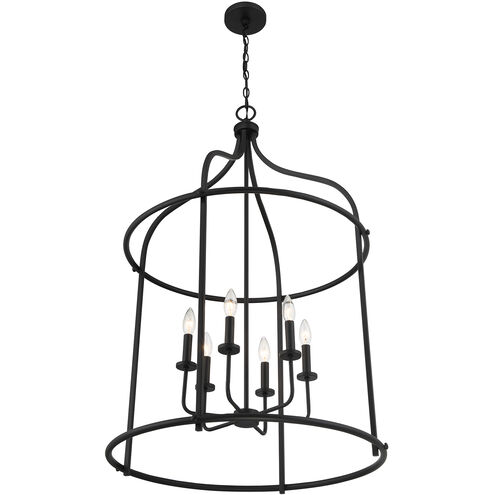 Brookstone 6 Light 26 inch Matte Black Pendant Ceiling Light