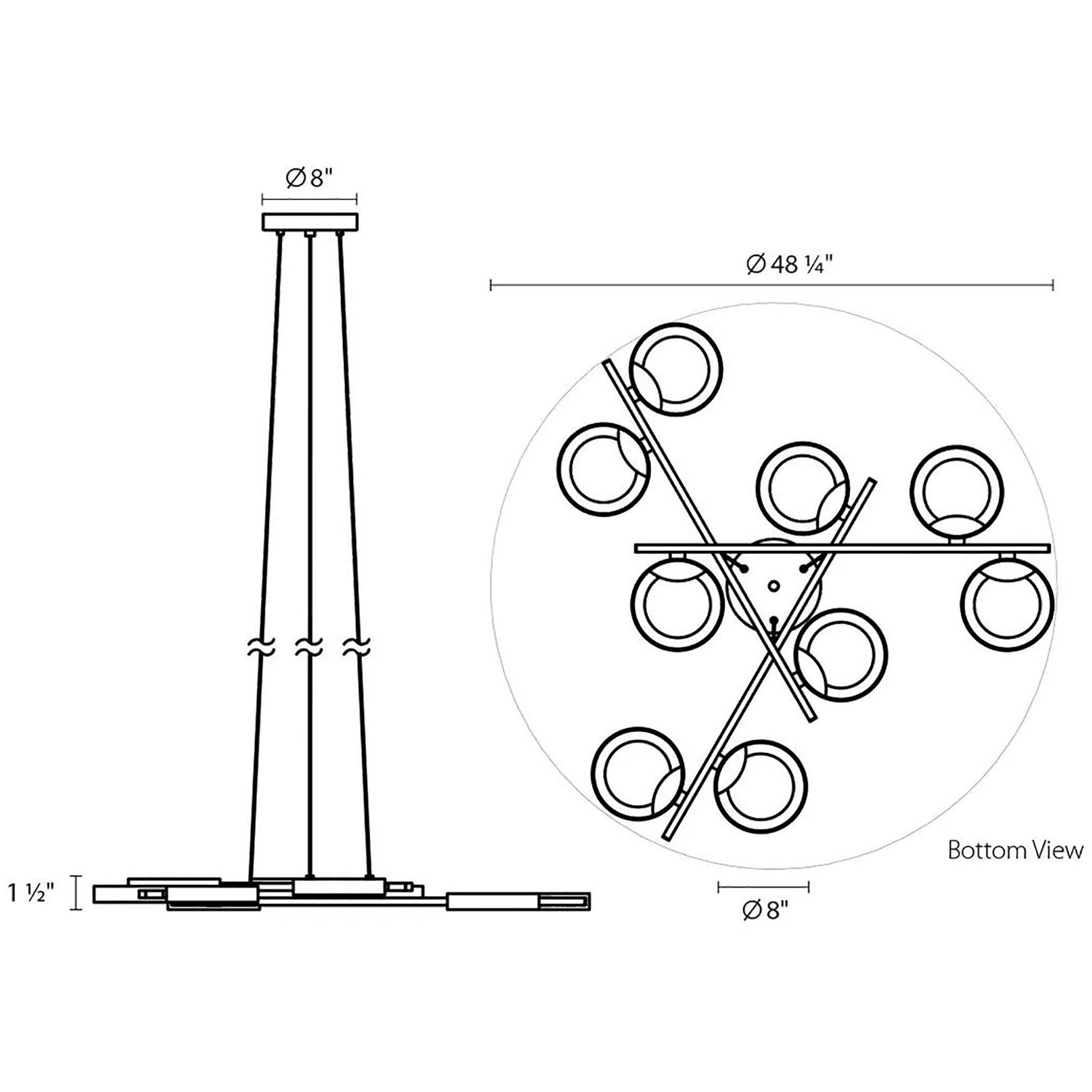 Light Guide Ring LED 48 inch Satin White Pendant Ceiling Light