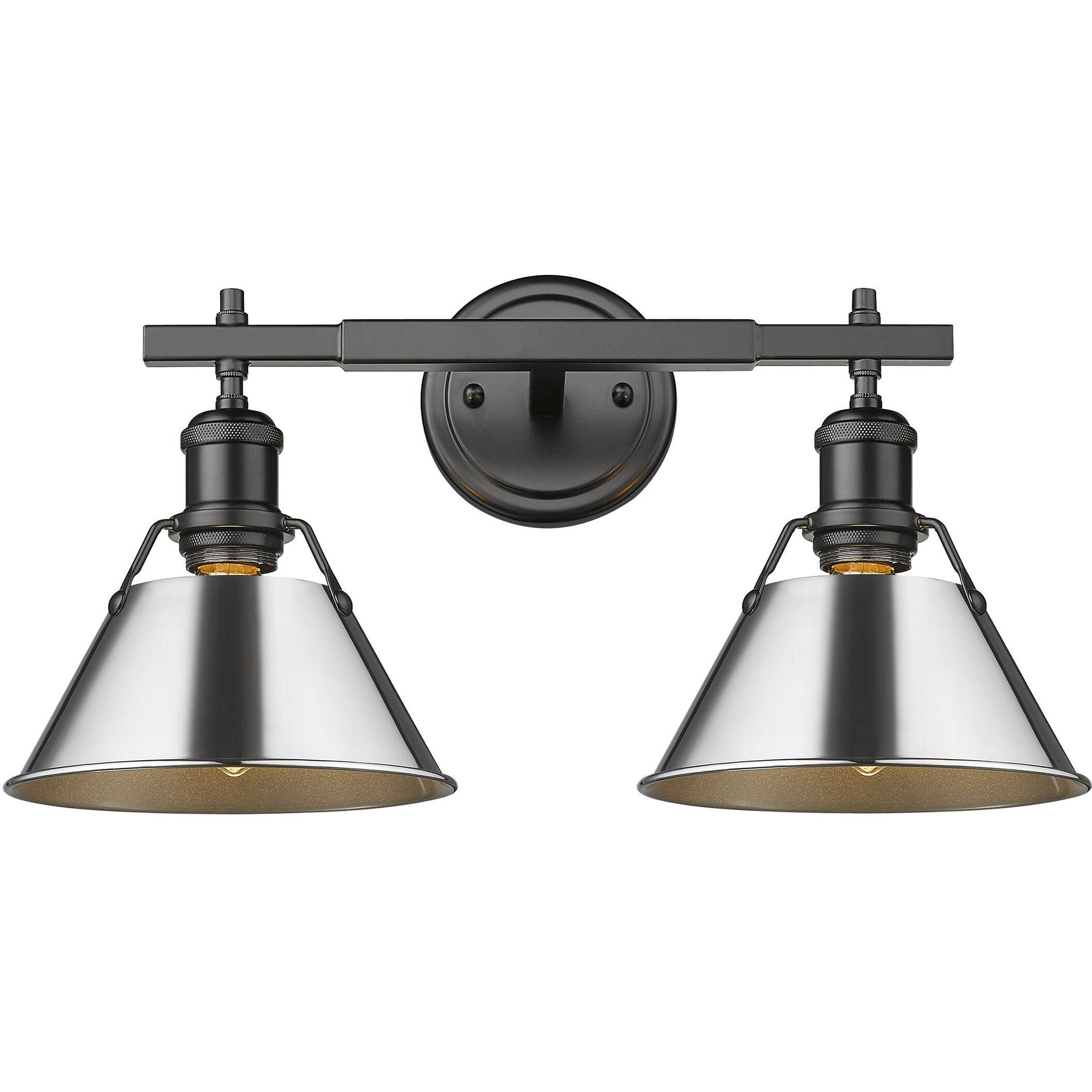 Yep Orwell Vanity Wall Light in Matte Black, Chrome