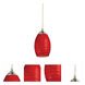 Jazz 1 Light 5 inch Brushed Nickel Pendant Ceiling Light in Red