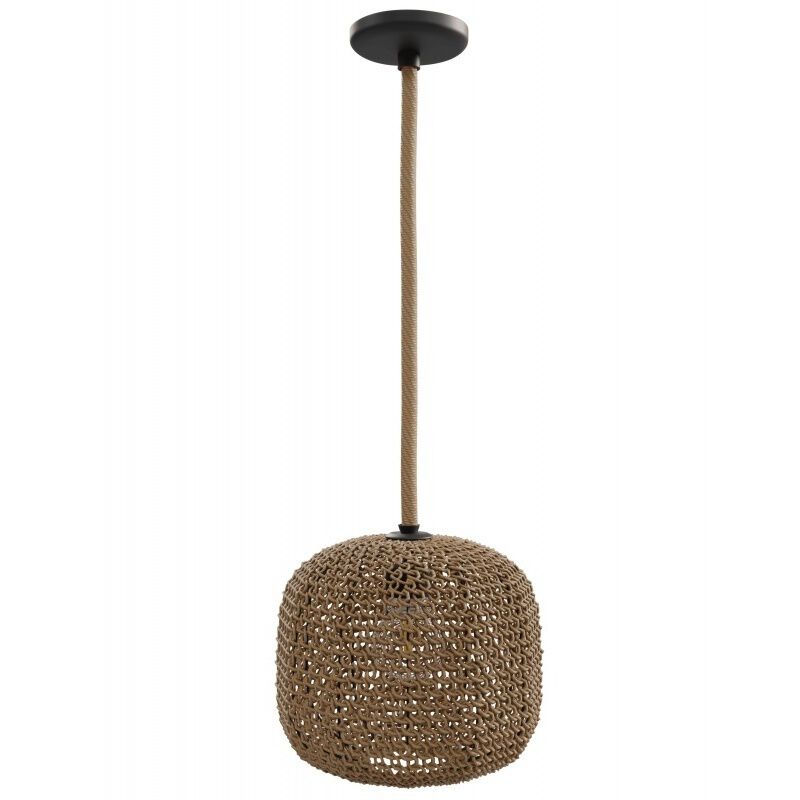 Malibu 1 Light 11 inch Natrual Hemp Rope Pendant Ceiling Light