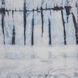 Shibori Blue with White and Antique Gold Framed Wall Art