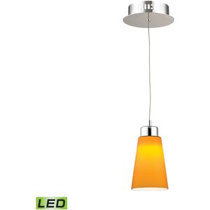 Coppa 1 Light 5 inch Chrome with Yellow Mini Pendant Ceiling Light