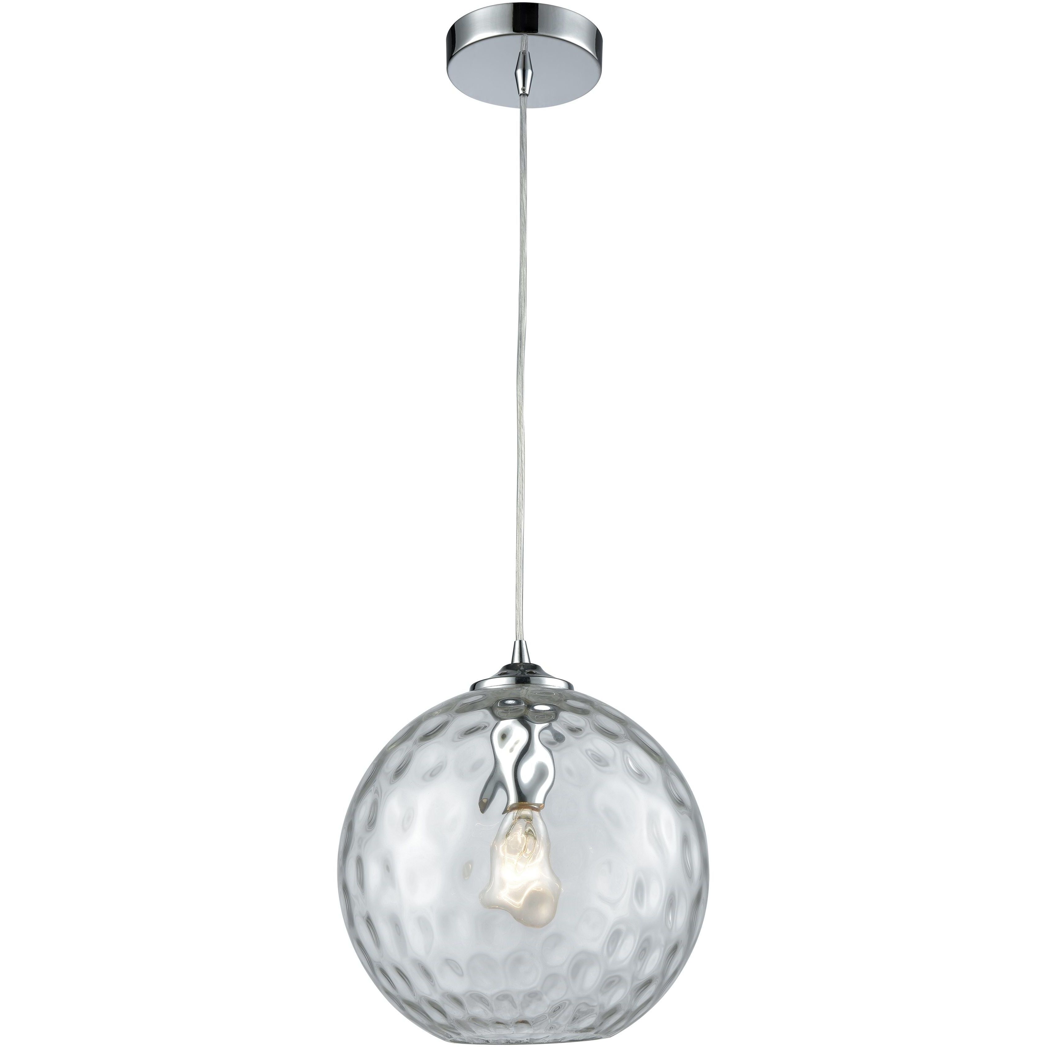 Watersphere 1 Light 10 inch Clear with Polished Chrome Mini Pendant Ceiling Light
