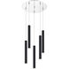 Forest LED 13.5 inch Chrome Chandelier Ceiling Light in Matte Black Steel