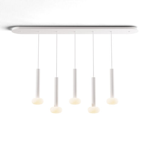 Combi LED 49 inch Matte White Pendant Ceiling Light, Suspension / Flush Mount 2-in-1