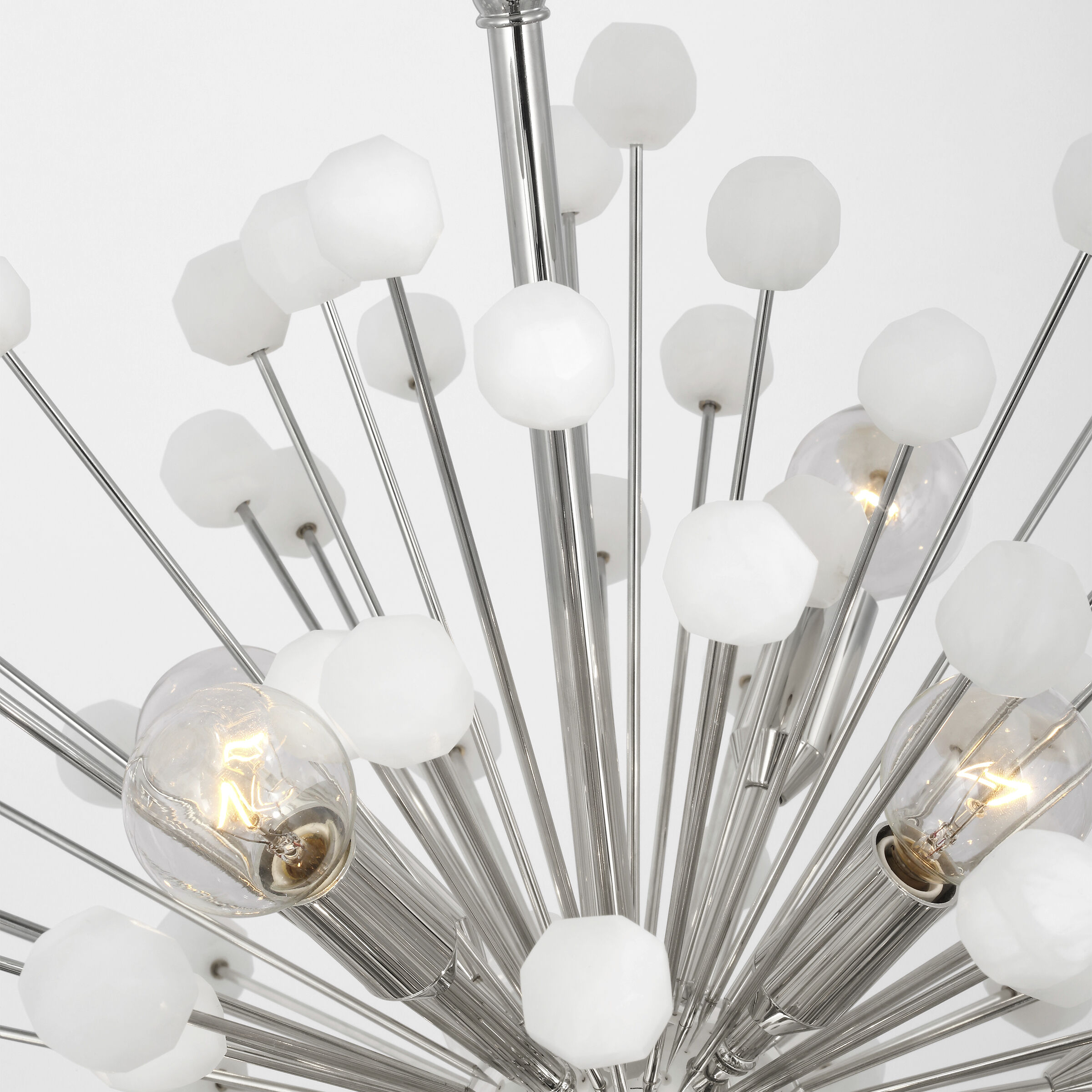 Suzanne Kasler Lys LED 21.25 inch Polished Nickel and Alabaster Chandelier Ceiling Light