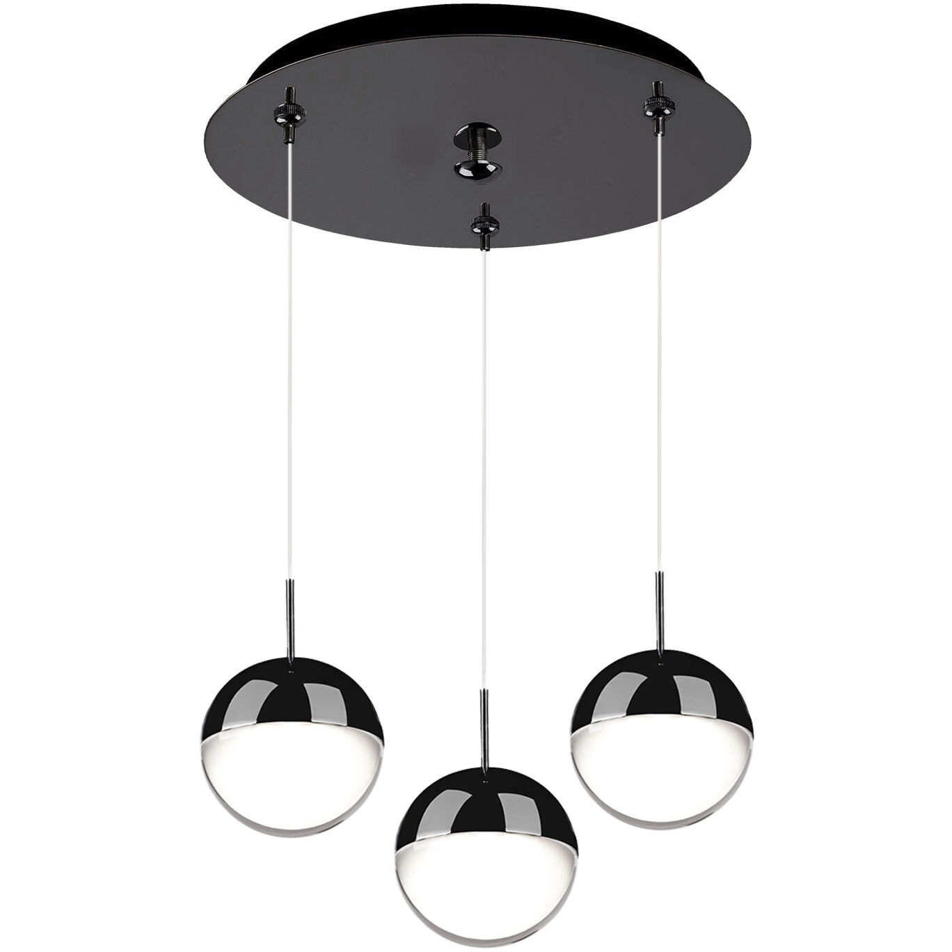 Pluto Multi Pendant Ceiling Light in Black Chrome