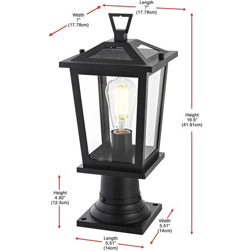 Cayman 1 Light 16.5 inch Black Outdoor Post Light