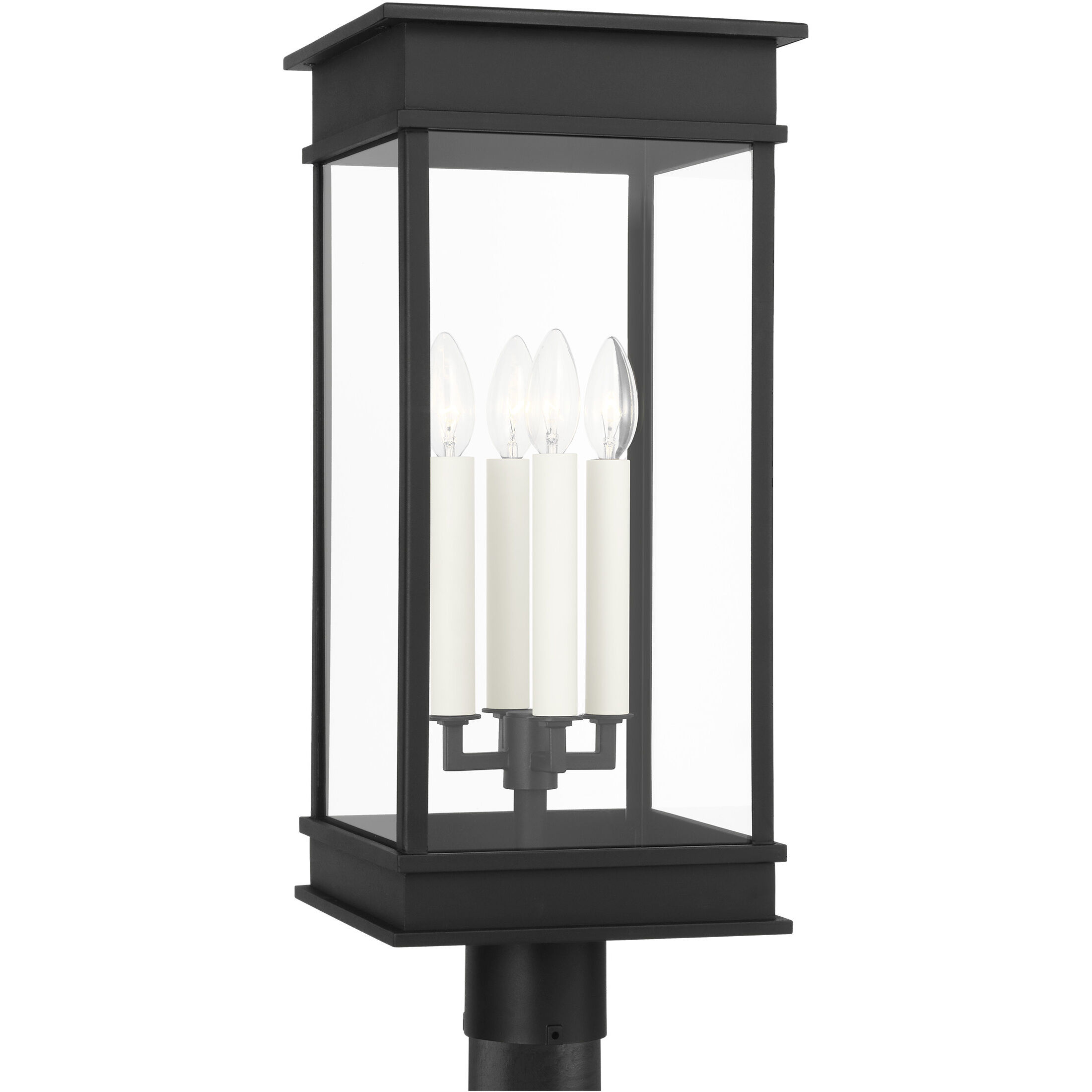 C&M by Chapman & Myers Cupertino 4 Light 22.5 inch Textured Black Outdoor Post Lantern