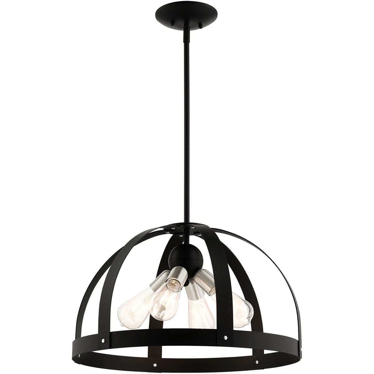 Stoneridge 4 Light 20 inch Textured Black Pendant Chandelier Ceiling Light