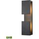 Pierre LED 19 inch Textured Matte Black Outdoor Wall Sconce