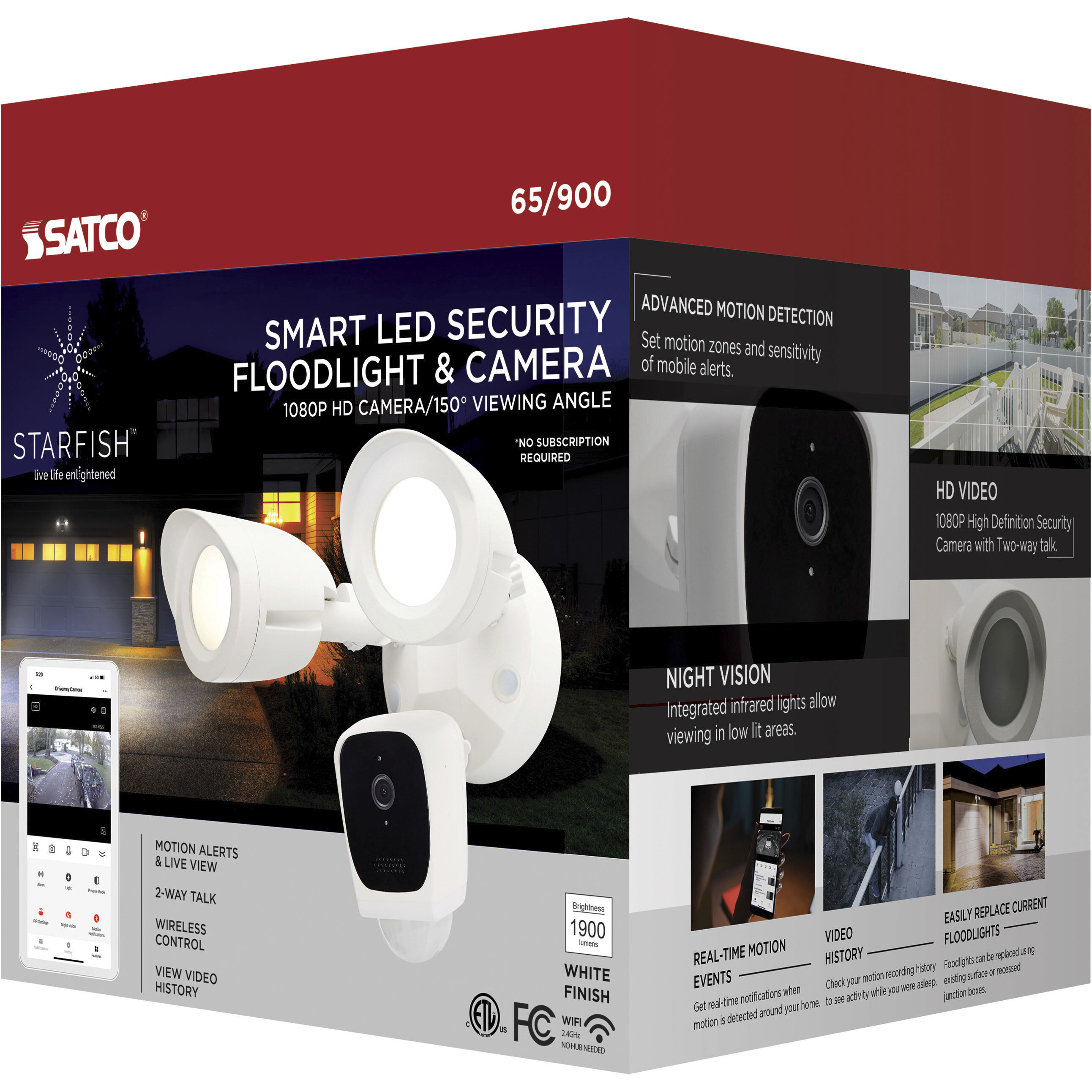 Bullet LED 8 inch White Outdoor Security Camera 