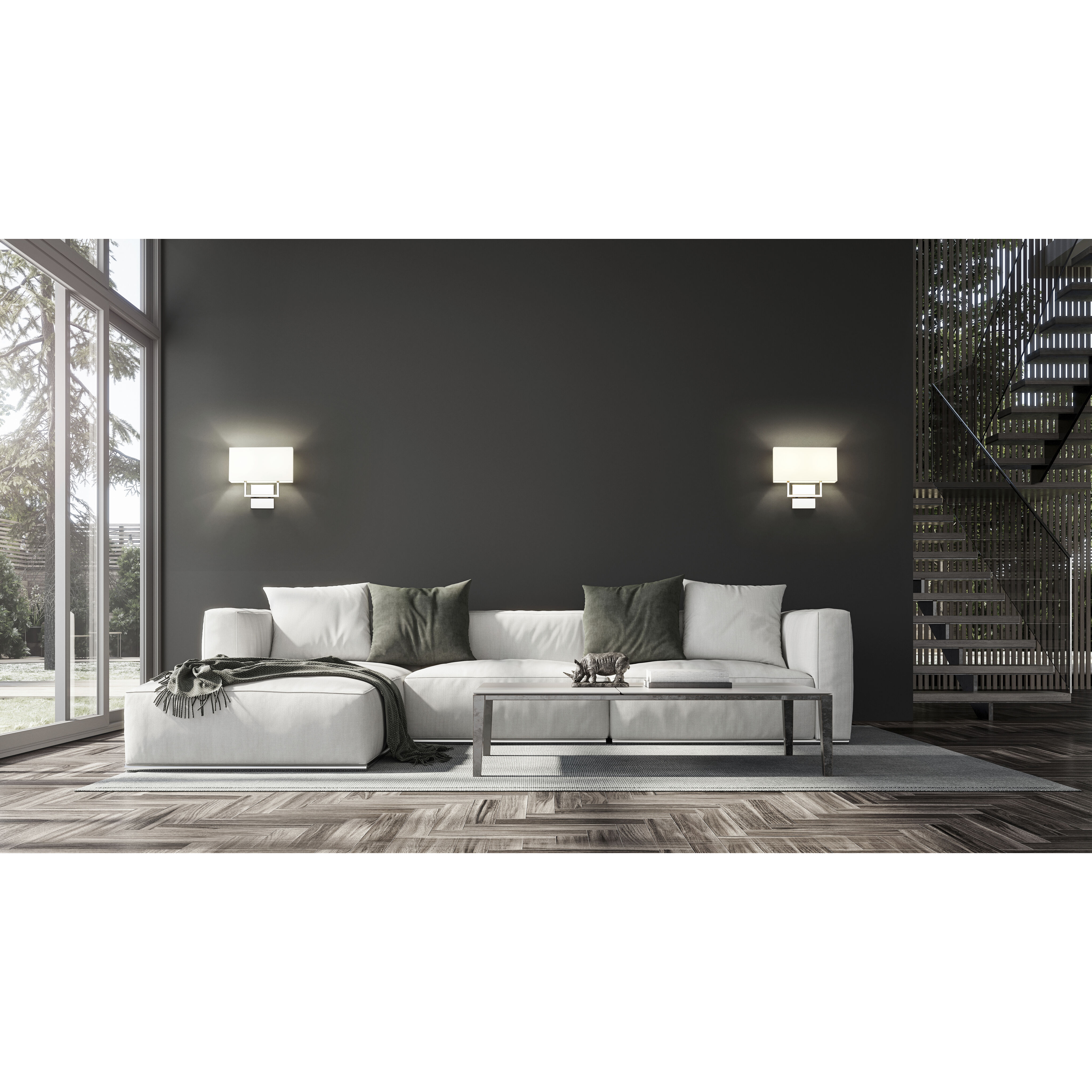 Saxon Wall Sconce Wall Light in Polished Nickel