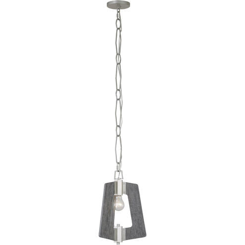 Lofty 1 Light 11.5 inch Silverado and Grey Mini Pendant Ceiling Light in Silverado/Grey Wood