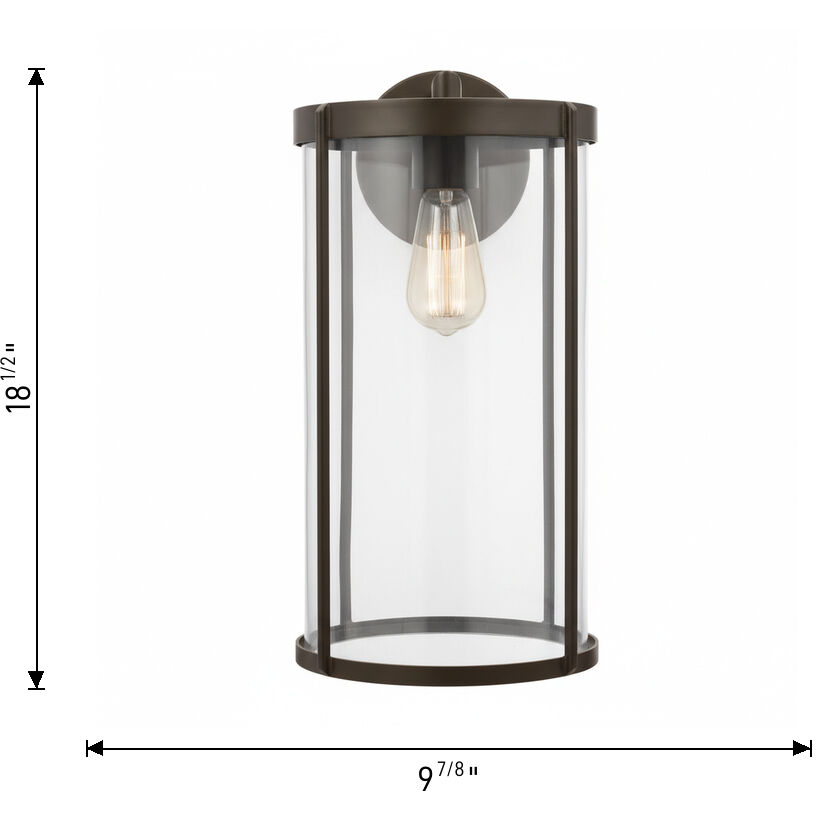 Luning 1 Light 18.5 inch Antique Bronze Outdoor Wall Lantern in Opal Etched Glass, Incandescent, Extra Large