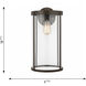 Luning 1 Light 18.5 inch Antique Bronze Outdoor Wall Lantern in Opal Etched Glass, Incandescent, Extra Large