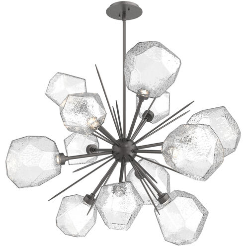 Gem LED 38.4 inch Graphite Chandelier Ceiling Light in Clear, 2700K LED, Starburst