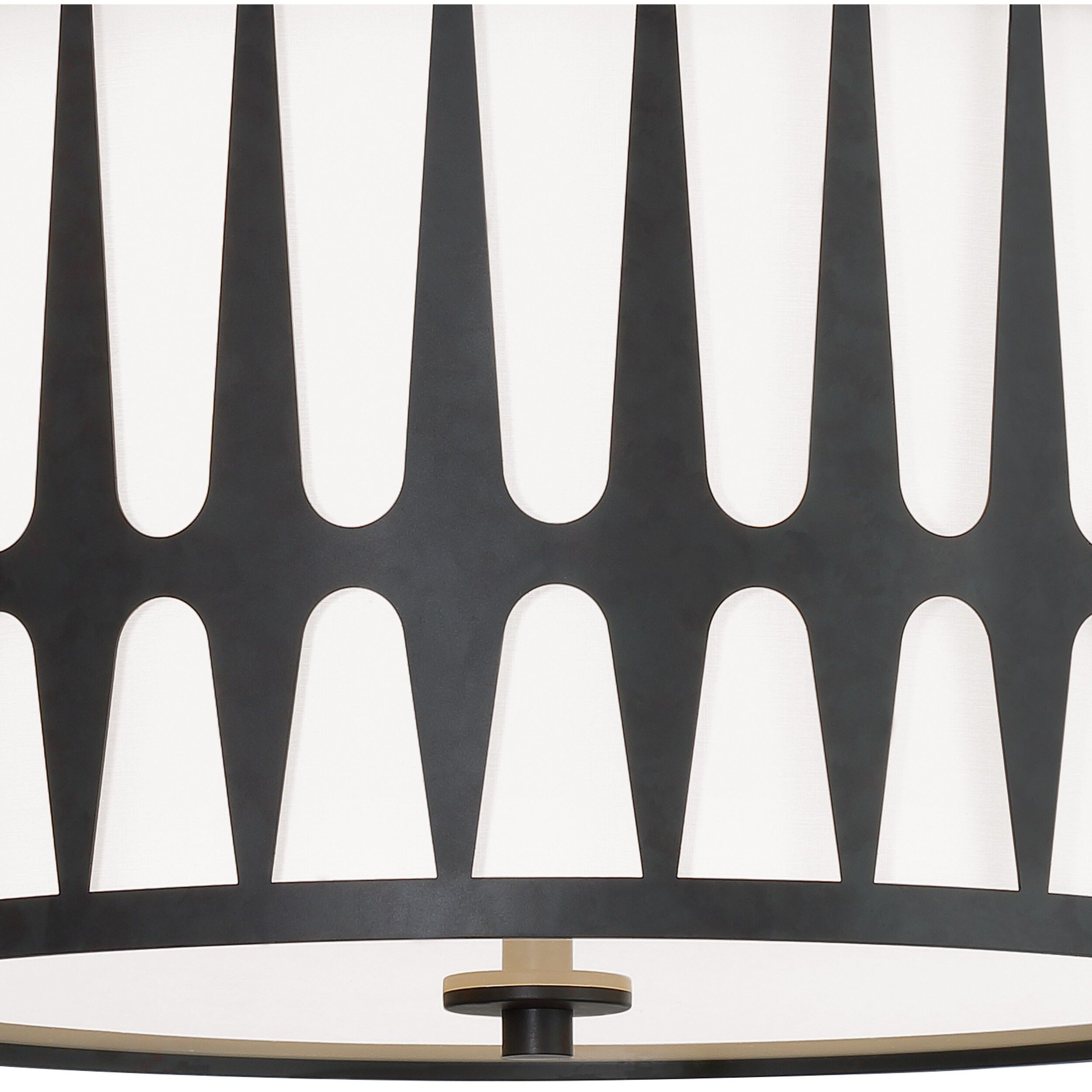 Royston 3 Light 18 inch Black Flush Ceiling Light