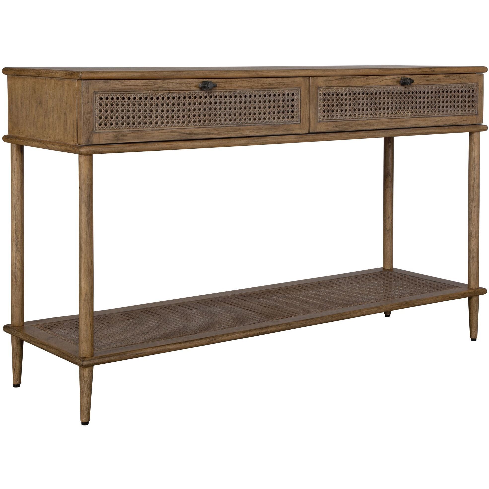 Coast 52 inch Soft Oak Stain and Dark Gunmetal Console Table