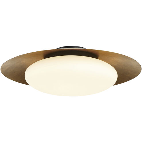 Zinola LED 24 inch Sand Coal and Halcyon Gold Flush Mount Ceiling Light
