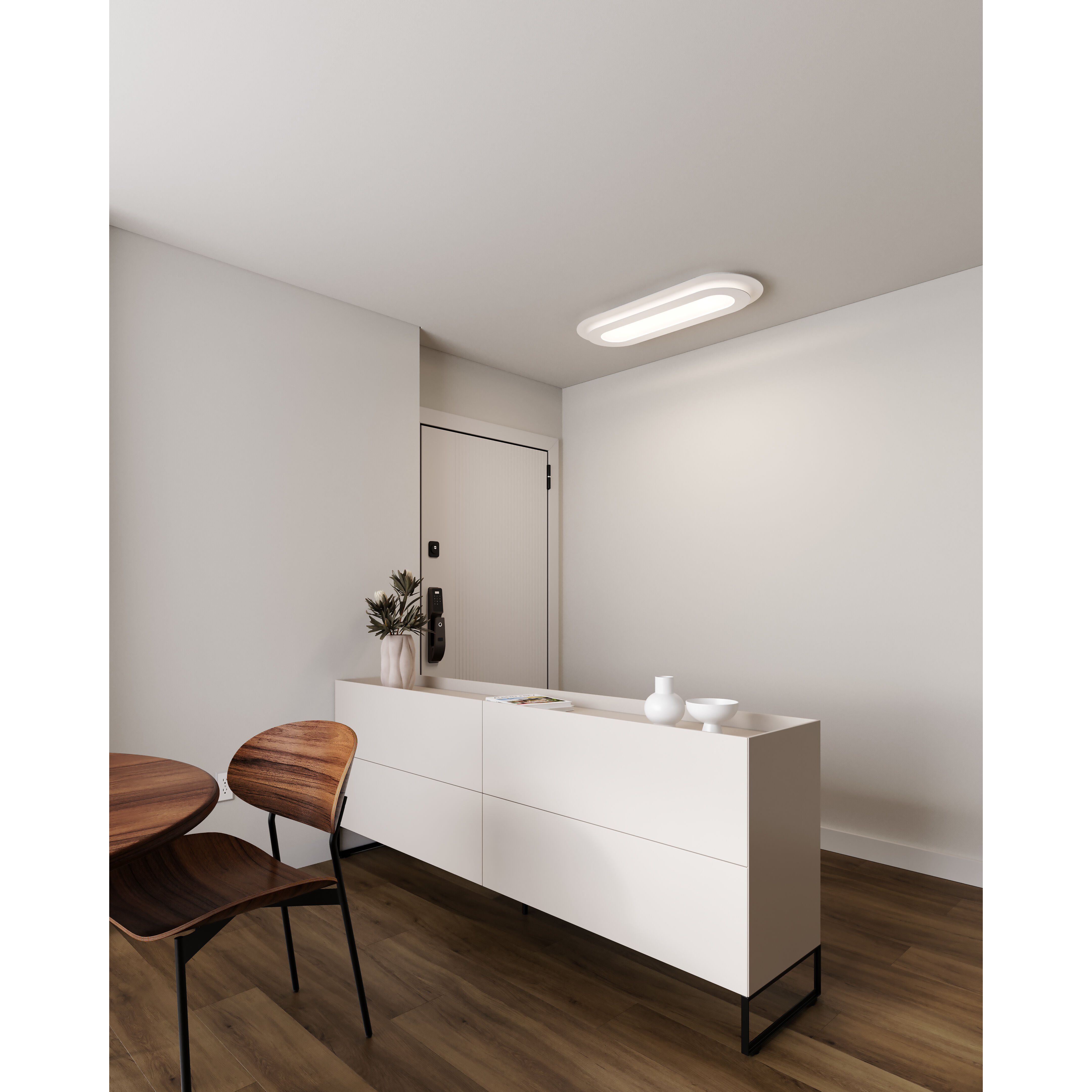 Offset LED 36 inch Textured White Surface Mount Ceiling Light