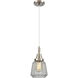 Downtown Urban Chatham 1 Light 7 inch Brushed Satin Nickel Mini Pendant Ceiling Light in Clear