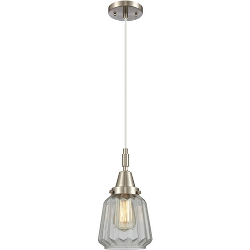Downtown Urban Chatham 1 Light 7 inch Brushed Satin Nickel Mini Pendant Ceiling Light in Clear